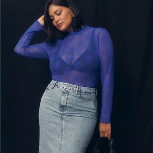 Anthropologie Sheer Lace Tank Top - brand new sz M